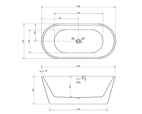 Приобрести Акриловая ванна Abber 160х75 AB9320-1.6 без гидромассажа в магазине сантехники Santeh-Crystal.ru