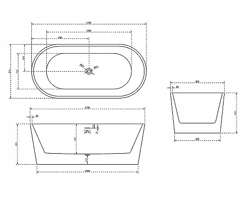Купить Акриловая ванна Abber AB9209 170х80 без гидромассажа в магазине сантехники Santeh-Crystal.ru