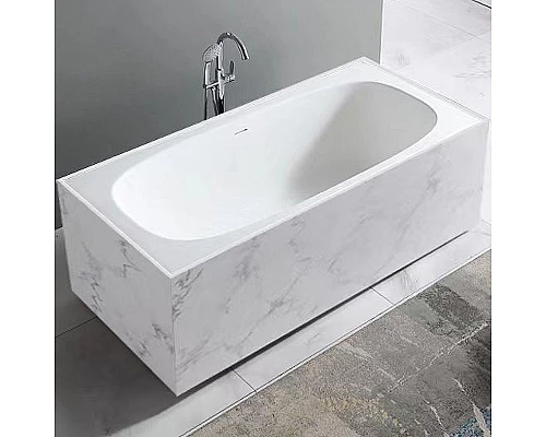 Приобрести Ванна из искусственного камня Abber Blitz 180x85 AS9501GB Белый мрамор без гидромассажа в магазине сантехники Santeh-Crystal.ru