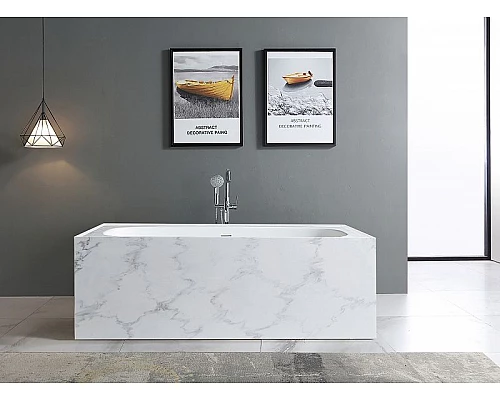 Приобрести Ванна из искусственного камня Abber Blitz 180x85 AS9501GB Белый мрамор без гидромассажа в магазине сантехники Santeh-Crystal.ru