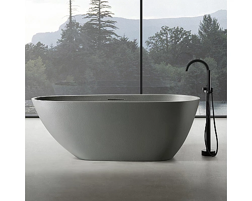 Ванна из искусственного камня Abber Dortmund 170x75 AM9911MLG Светло-серая матовая без гидромассажа