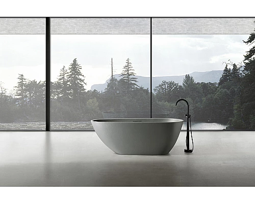 Ванна из искусственного камня Abber Dortmund 170x75 AM9911MLG Светло-серая матовая без гидромассажа