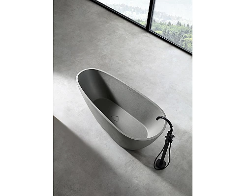 Ванна из искусственного камня Abber Dortmund 170x75 AM9911MLG Светло-серая матовая без гидромассажа