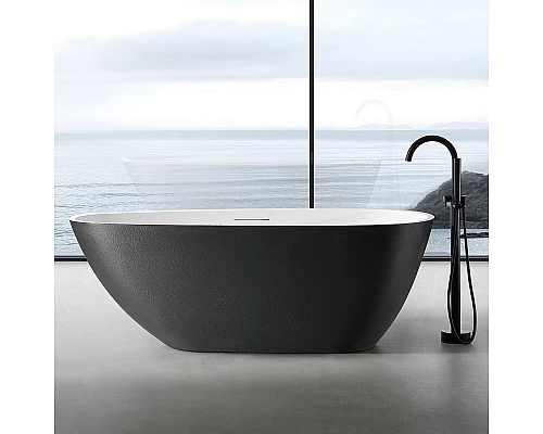 Ванна из искусственного камня Abber Dortmund 170x75 AM9911BW Черно-белая матовая без гидромассажа