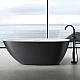 Ванна из искусственного камня Abber Dortmund 170x75 AM9911BW Черно-белая матовая без гидромассажа