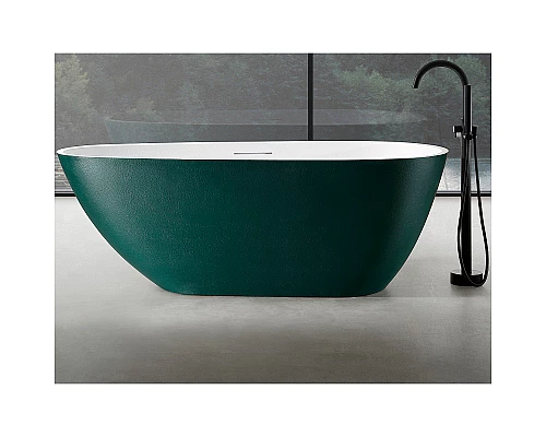 Ванна из искусственного камня Abber Dortmund 170x75 AM9911MBG Темно-зеленая матовая без гидромассажа
