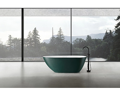 Ванна из искусственного камня Abber Dortmund 170x75 AM9911MBG Темно-зеленая матовая без гидромассажа