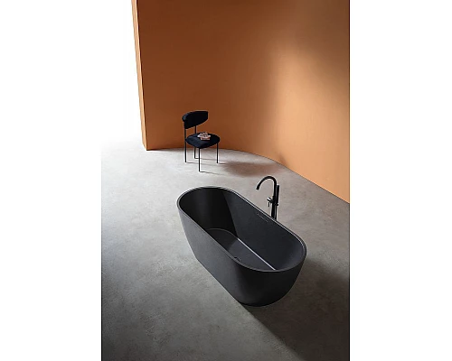 Заказать Ванна из искусственного камня Abber Frankfurt 170x75 AM9941B Черная без гидромассажа в магазине сантехники Santeh-Crystal.ru