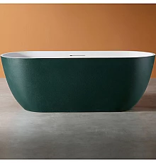 Ванна из искусственного камня Abber Frankfurt 170x75 AM9941MBG Темно-зеленая матовая без гидромассажа