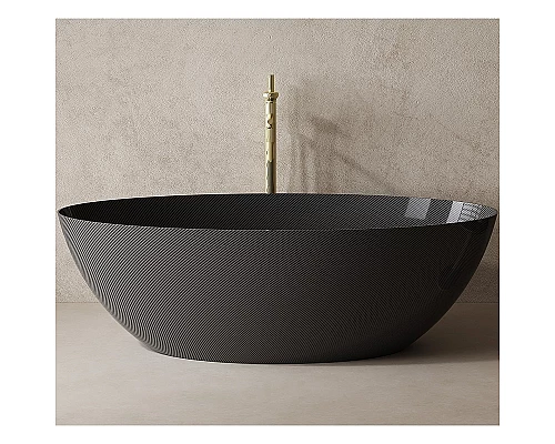 Карбоновая ванна Abber Karbon 180x85 AK9002-1.8 Черная без гидромассажа