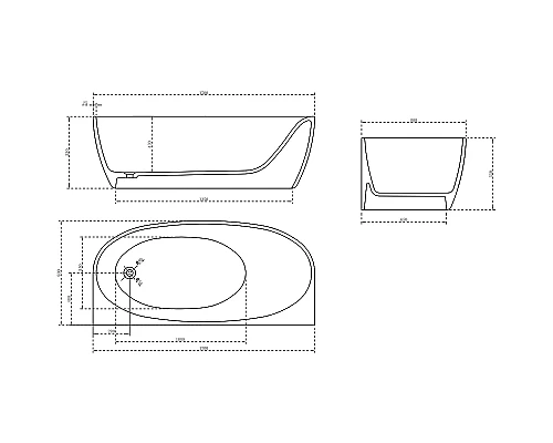 Карбоновая ванна Abber Karbon 170x80 AK9004 Черная без гидромассажа