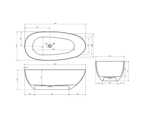 Карбоновая ванна Abber Karbon 170x80 AK9011-1.7 Черная без гидромассажа