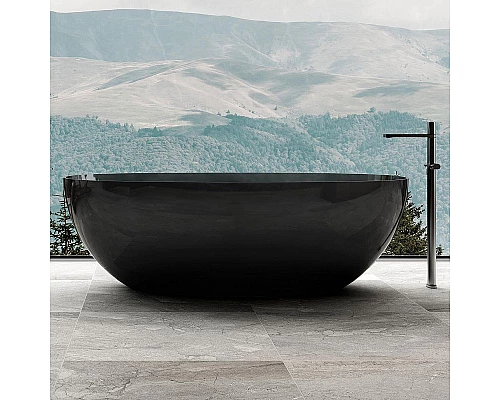 Приобрести Ванна из полиэфирной смолы Abber Kristall 165х78 AT9701Onyx Черная без гидромассажа в магазине сантехники Santeh-Crystal.ru