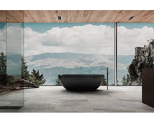 Приобрести Ванна из полиэфирной смолы Abber Kristall 165х78 AT9701Onyx Черная без гидромассажа в магазине сантехники Santeh-Crystal.ru