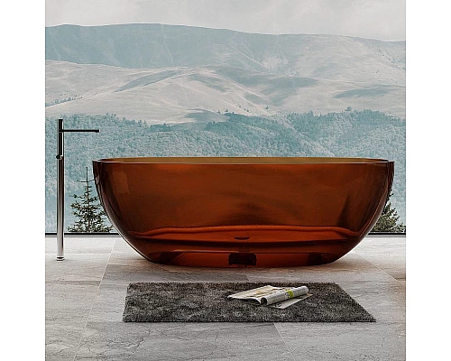 Заказать Ванна из полиэфирной смолы Abber Kristall 165х78 AT9701Opal Коричневая без гидромассажа в магазине сантехники Santeh-Crystal.ru