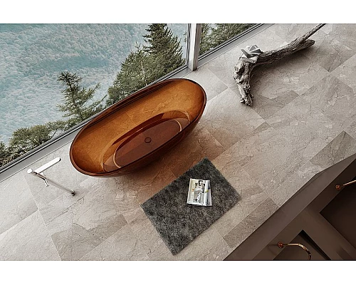 Заказать Ванна из полиэфирной смолы Abber Kristall 165х78 AT9701Opal Коричневая без гидромассажа в магазине сантехники Santeh-Crystal.ru