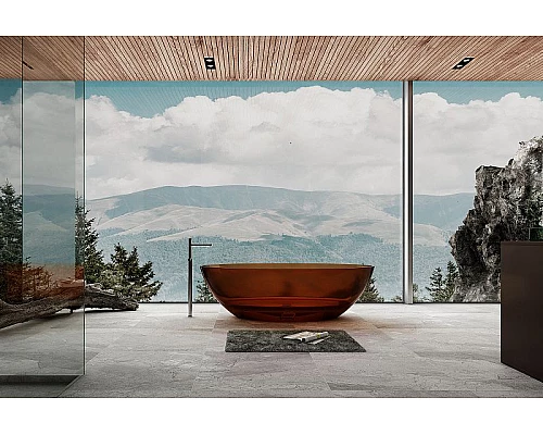 Заказать Ванна из полиэфирной смолы Abber Kristall 180х85 AT9702Opal Коричневая без гидромассажа в магазине сантехники Santeh-Crystal.ru