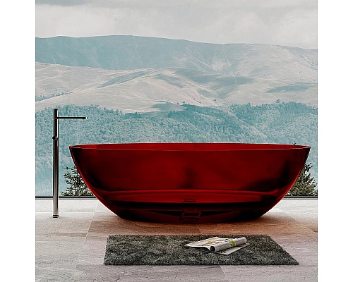 Заказать Ванна из полиэфирной смолы Abber Kristall 180х85 AT9702Rubin Красная без гидромассажа в магазине сантехники Santeh-Crystal.ru