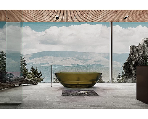 Ванна из полиэфирной смолы Abber Kristall 180х85 AT9702Vesuvian Оливковая без гидромассажа