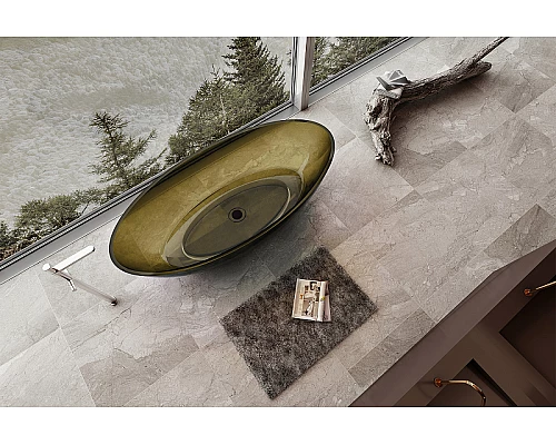 Ванна из полиэфирной смолы Abber Kristall 180х85 AT9702Vesuvian Оливковая без гидромассажа