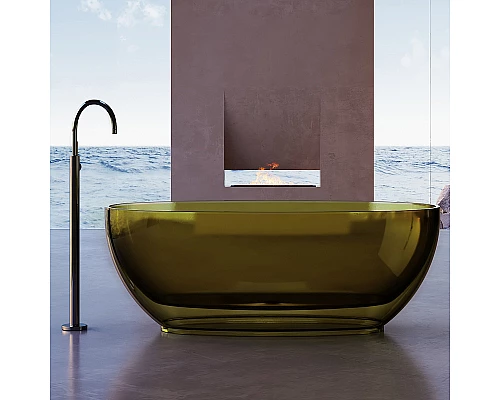 Ванна из полиэфирной смолы Abber Kristall 170х75 AT9703Vesuvian Оливковая без гидромассажа