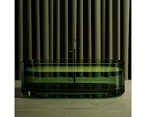 Ванна из полиэфирной смолы Abber Kristall 170х75 AT9708Emerald Зеленая без гидромассажа