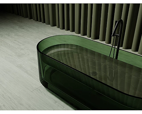 Ванна из полиэфирной смолы Abber Kristall 170х75 AT9708Emerald Зеленая без гидромассажа