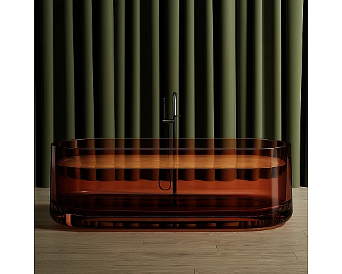 Ванна из полиэфирной смолы Abber Kristall 170х75 AT9708Opal Коричневая без гидромассажа