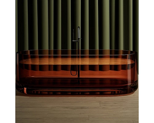 Ванна из полиэфирной смолы Abber Kristall 170х75 AT9708Opal Коричневая без гидромассажа