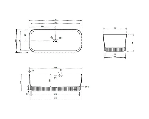Заказать Ванна из искусственного камня Abber Stein 170x75 AS9663Violett Фиолетовая без гидромассажа в магазине сантехники Santeh-Crystal.ru