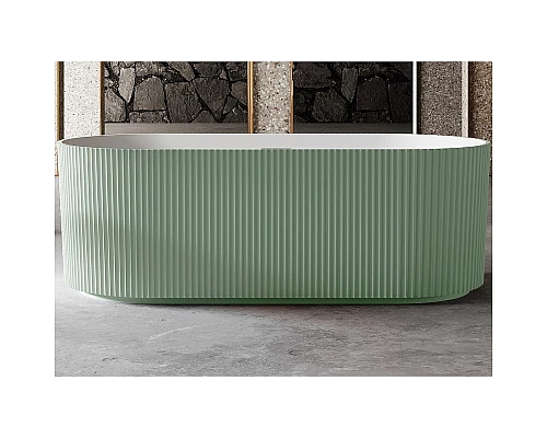 Ванна из искусственного камня Abber Stein 170x75 AS9601MCG Зеленая матовая без гидромассажа