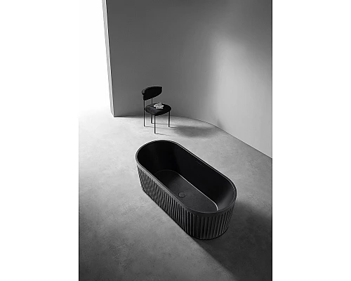 Ванна из искусственного камня Abber Stuttgart 170x75 AM9925B Черная матовая без гидромассажа