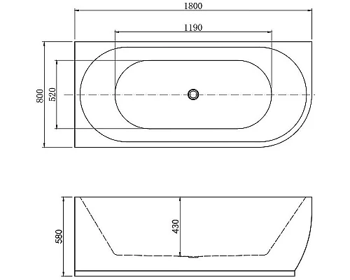 Приобрести Акриловая ванна Aquanet Elegant A 180х80 260048 без гидромассажа в магазине сантехники Santeh-Crystal.ru