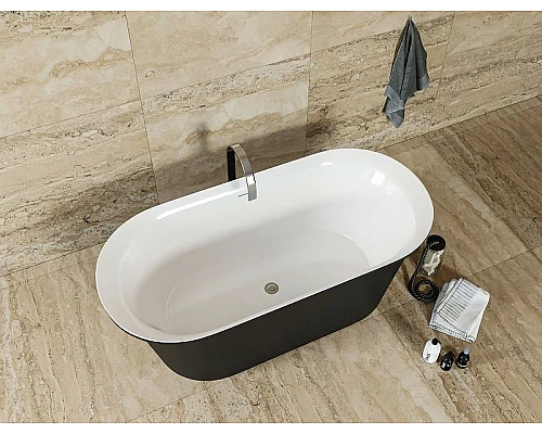 Заказать Акриловая ванна Aquanet Family Smart 88778-GW-MB 170x78 293083 Черная матовая без гидромассажа в магазине сантехники Santeh-Crystal.ru