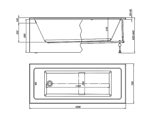 Купить Акриловая ванна Aquanet Grace 170х70 312653 без гидромассажа в магазине сантехники Santeh-Crystal.ru