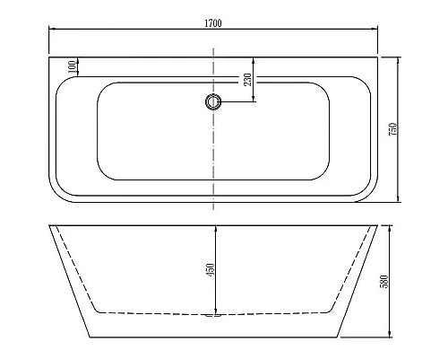 Приобрести Акриловая ванна Aquanet Perfect 170x75 260050 без гидромассажа в магазине сантехники Santeh-Crystal.ru