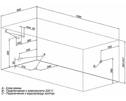 Приобрести Акриловая ванна Aquanet Roma 160x70 205505 без гидромассажа в магазине сантехники Santeh-Crystal.ru