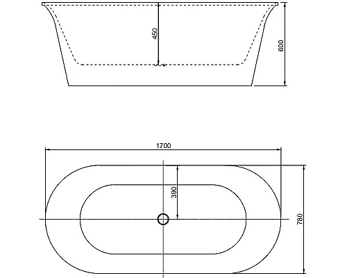 Приобрести Акриловая ванна Aquanet Smart 170x78 260047 без гидромассажа в магазине сантехники Santeh-Crystal.ru