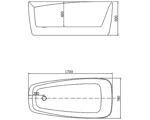 Купить Акриловая ванна Aquanet Trend 170x78 260052 без гидромассажа в магазине сантехники Santeh-Crystal.ru