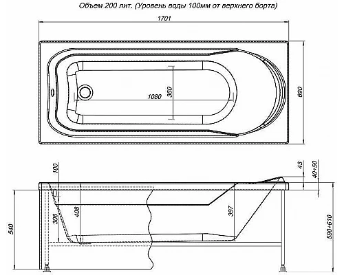 Заказать Акриловая ванна Aquanet West 170х70 240463 без гидромассажа в магазине сантехники Santeh-Crystal.ru