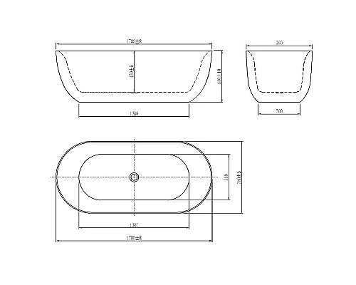 Заказать Акриловая ванна Aquatek Афина 170x78 AQ-144778BL без гидромассажа в магазине сантехники Santeh-Crystal.ru