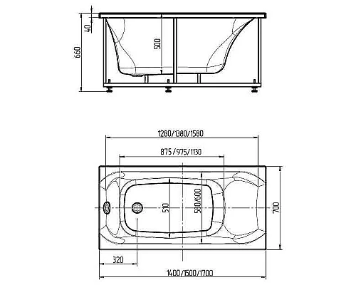 Купить Акриловая ванна Aquatek Альфа 170x70 ALF170-0000007 с гидромассажем с фронтальной панелью с каркасом (разборный) со слив-переливом (слева) в магазине сантехники Santeh-Crystal.ru