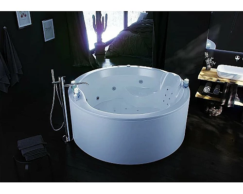 Заказать Акриловая ванна Aquatek Аура 180x180 AUR180-0000033 без гидромассажа с фронтальной панелью с каркасом (вклеенный) со слив-переливом в магазине сантехники Santeh-Crystal.ru