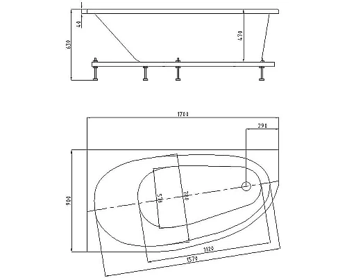 Купить Акриловая ванна Aquatek Eco-friendly Дива 170х90 R DIV170-0000003 без панелей, каркаса и слив-перелива в магазине сантехники Santeh-Crystal.ru