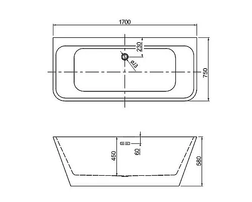Купить Акриловая ванна Aquatek Элегия 170x75 AQ-113775WT без гидромассажа в магазине сантехники Santeh-Crystal.ru
