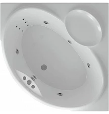 Акриловая ванна Aquatek Эпсилон 150х150 EPS150-0000005 с гидромассажем с фронтальной панелью с каркасом (разборный) со слив-переливом
