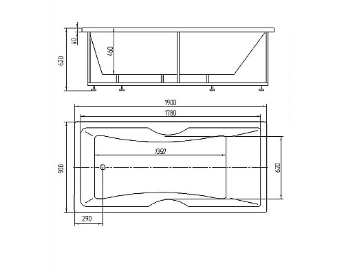 Заказать Акриловая ванна Aquatek Феникс 190x90 FEN190-0000078 без гидромассажа с фронтальной панелью с каркасом (разборный) со слив-переливом (слева) в магазине сантехники Santeh-Crystal.ru