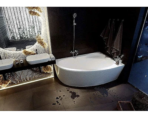 Приобрести Акриловая ванна Aquatek Фиджи 170х110 R FID170-0000005 без гидромассажа с фронтальной панелью с каркасом (вклеенный) со слив-переливом в магазине сантехники Santeh-Crystal.ru