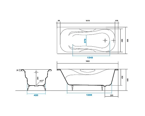 Заказать Чугунная ванна Aquatek Гамма 180x80 AQ8080F-00 без антискользящего покрытия в магазине сантехники Santeh-Crystal.ru