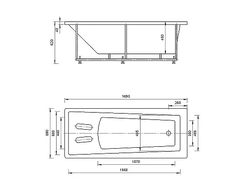 Купить Акриловая ванна Aquatek Либра 170х70 LIB170-0000021 без гидромассажа с фронтальной панелью с каркасом (разборный) со слив-переливом (слева) в магазине сантехники Santeh-Crystal.ru